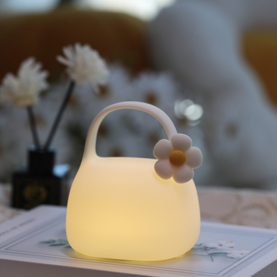 DIY क्रिएटिव गिफ्ट हैंडबैग सिलिकॉन क्लैपिंग लैंप विथ टाइम बेडसाइड डेकोरेशन एटमॉस्फियर स्लीपिंग नाइट लाइट