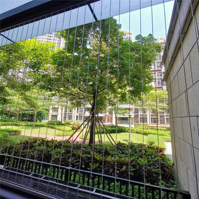 फिक्स्ड ओपन स्टाइल एल्यूमीनियम मिश्र धातु फ्रेम बालकनी सतह माउंट स्थापना के साथ अदृश्य ग्रिल