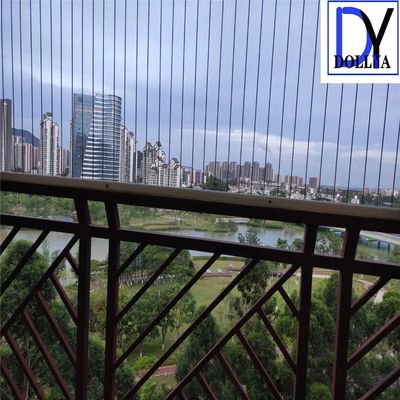 316 स्टेनलेस स्टील 2.0mm वायर अदृश्य ग्रिल जिसमें नायलॉन कोटिंग और 5cm वायर दूरी गैप है