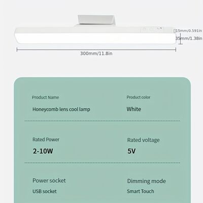 3500-6500K रंग तापमान वाली एलईडी टेबल लैंप, जिसमें रेटेड वोल्टेज 5V 1A है, जो कार्य प्रकाश, पढ़ने और सजावट के लिए आदर्श है