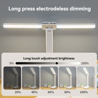 तीन-स्तरीय चमक समायोजन एलईडी टेबल लैंप जो काम, अध्ययन और विश्राम के वातावरण के लिए प्रकाश समाधान प्रदान करता है