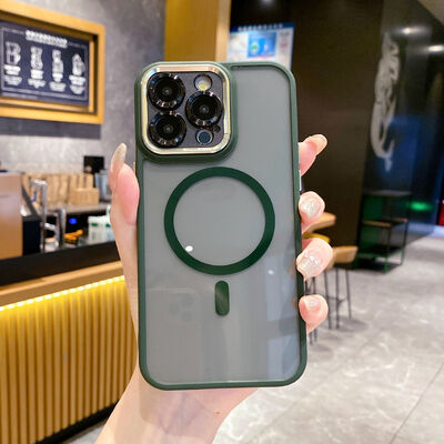 फैशन चुंबकीय अर्ध पारदर्शी फोन केस झटके प्रतिरोधी आईफोन 17