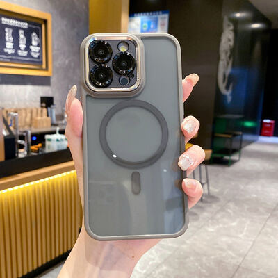 फैशन चुंबकीय अर्ध पारदर्शी फोन केस झटके प्रतिरोधी आईफोन 17