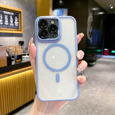 फैशन चुंबकीय अर्ध पारदर्शी फोन केस झटके प्रतिरोधी आईफोन 17