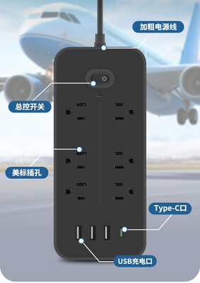 पोर्टेबल टेबलटॉप पावर सॉकेट यूएसबी आउटपुट 5V 2.4A के साथ