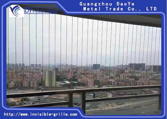 सुरक्षा 2.0 मिमी 316 स्टेनलेस स्टील वायर बालकनी अदृश्य जंगला