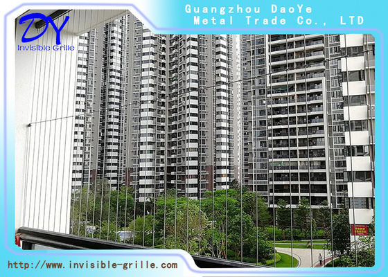 2.0 मिमी 316 स्टेनलेस स्टील तार उच्च वृद्धि भवन बालकनी/विंडो अदृश्य सुरक्षा ग्रिल